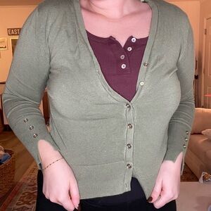 Green Lightweight Cardigan